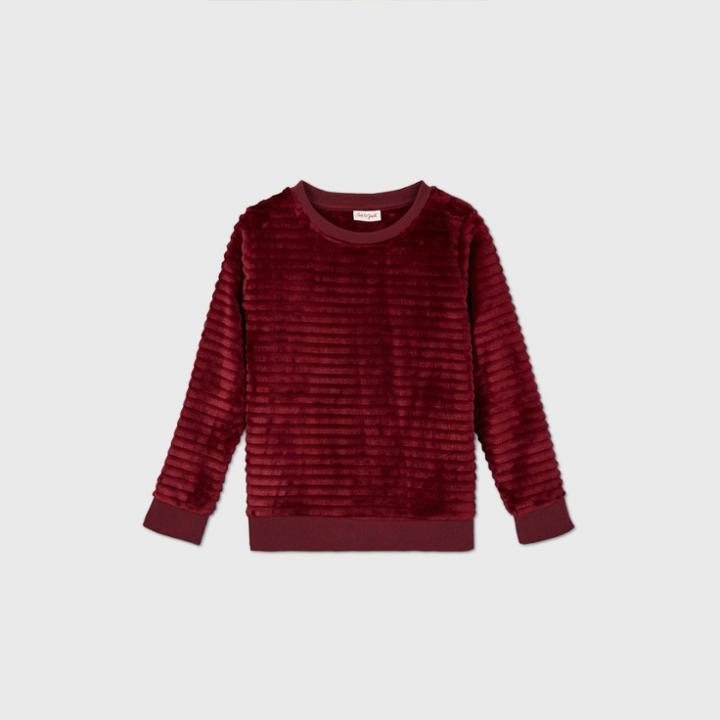 Girls' Sherpa Pullover - Cat & Jack Burgundy