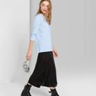 Women's Relaxed Fit Long Sleeve Crewneck T-shirt - Wild Fable Blue