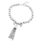 Elya Women's Tassel Drop Beaded Bracelet - Silver -