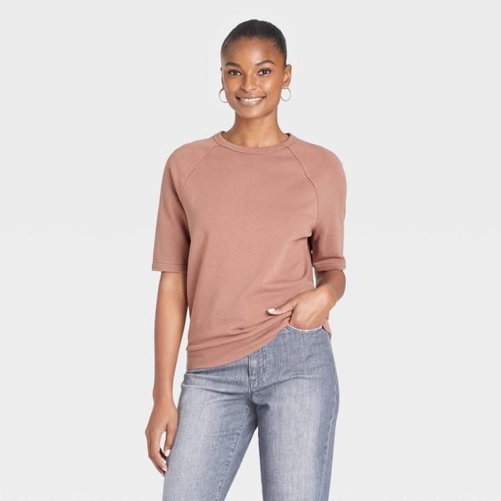 Women's French Terry Sweatshirt - Universal Thread Brown