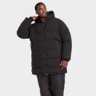 Men's Big & Tall Mid-length Puffer Jacket - All In Motion Black