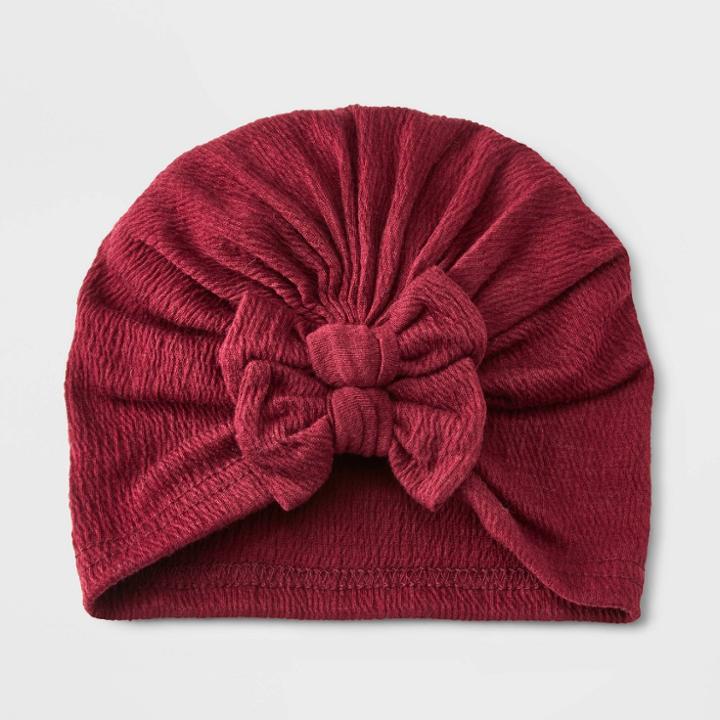 Baby Bow Beanie - Cat & Jack Burgundy