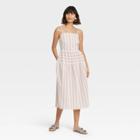Women's Striped Tiered Tank Dress - Universal Thread Cream