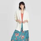 Women's Long Sleeve Chenille Open Layer Sweater Cardigan - A New Day Cream Xs, Women's, Ivory