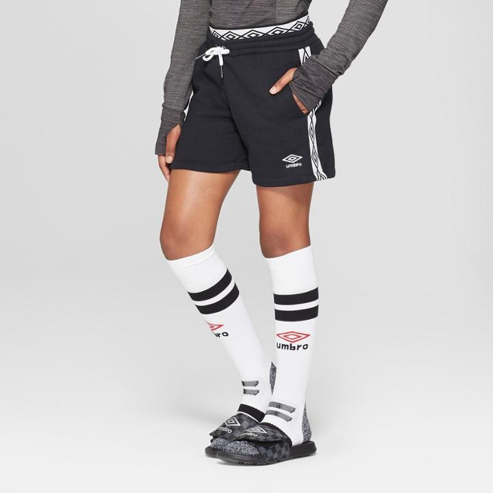 Umbro Girls' Double Diamond Fleece Shorts -black