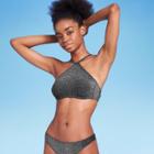 Women's High Next Halter Bralette Bikini Top - Wild Fable Black