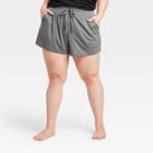 Women's Plus Size Essential Mid-rise Knit Shorts 5 - All In Motion Charcoal Heather 1x, Women's, Size: 1xl, Grey Grey