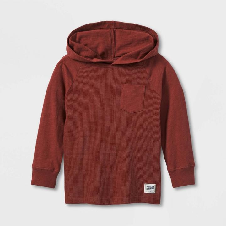 Oshkosh B'gosh Toddler Boys' Thermal Hoodie T-shirt - Maroon