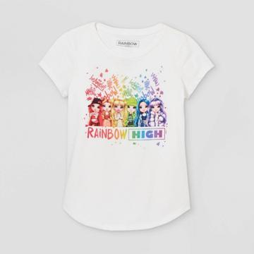 Girls' Rainbow High Short Sleeve Graphic T-shirt - Off-white
