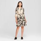 Women's Floral Tiered Bell Sleeve Dress - Melonie T - Tan
