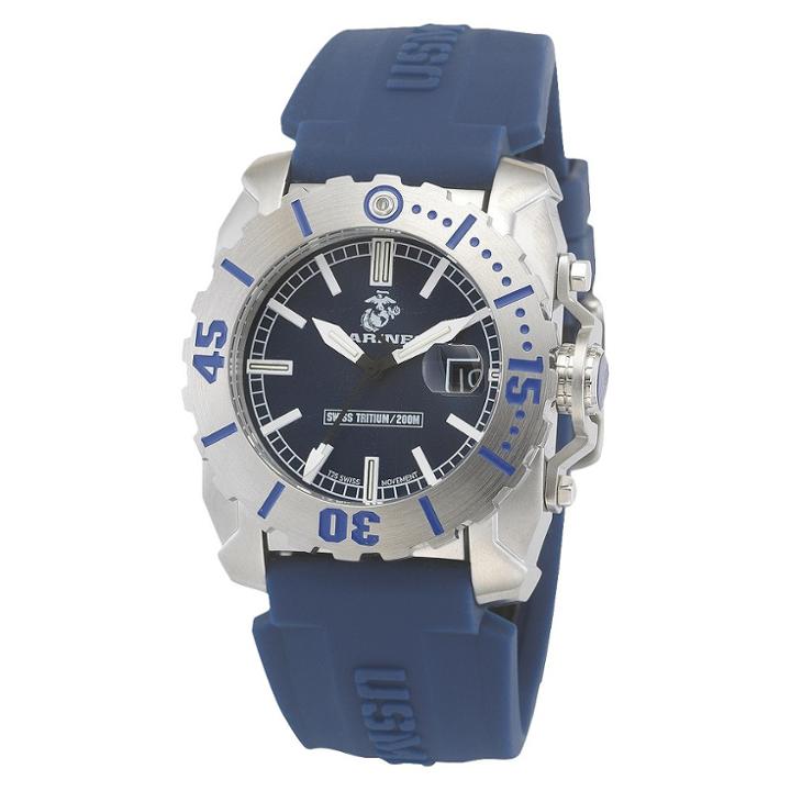 Men's' Wrist Armor U.s. Marine Corps Wc2 Swiss Quartz Tritium Watch - Blue,