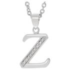 Journee Collection 1/10 Ct. T.w. Round-cut Diamond Letter Pave Set Pendant Necklace In Sterling Silver - Silver, Z (18), Girl's, Silver