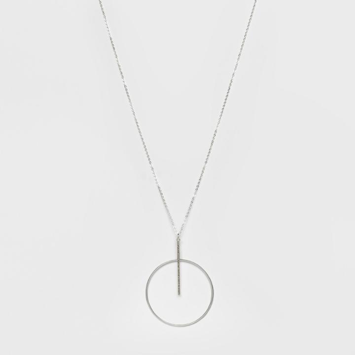 Pave Bar And Circle Long Necklace - A New Day
