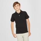 Boys' Short Sleeve Pique Uniform Polo Shirt - Cat & Jack Black