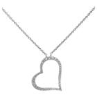 Target Women's Heart Necklace With Clear Cubic Zirconia In Sterling Silver - Clear/gray