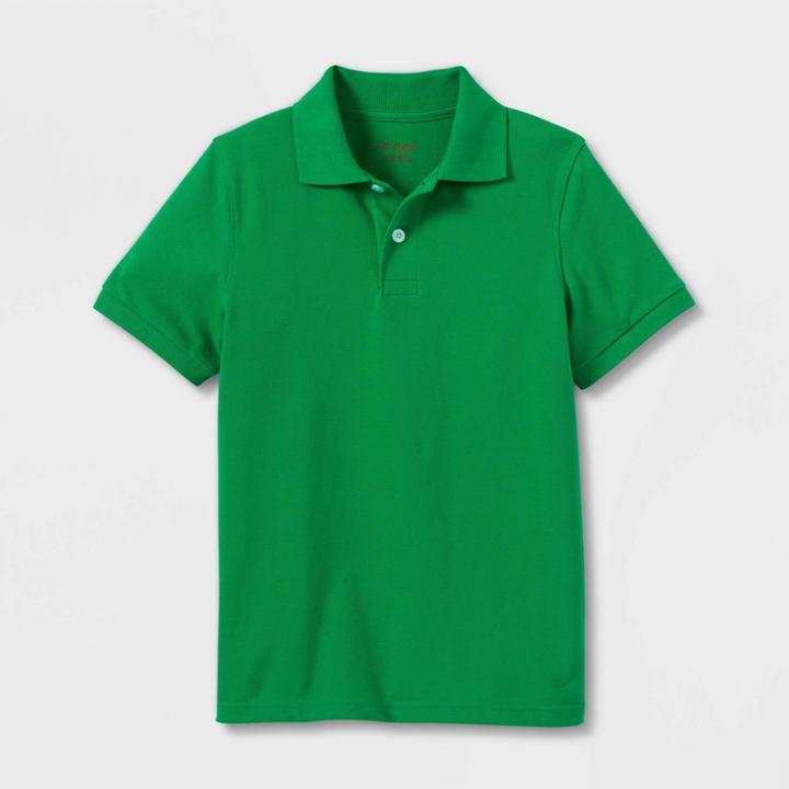 Plusboys' Short Sleeve Pique Uniform Polo Shirt - Cat & Jack Green