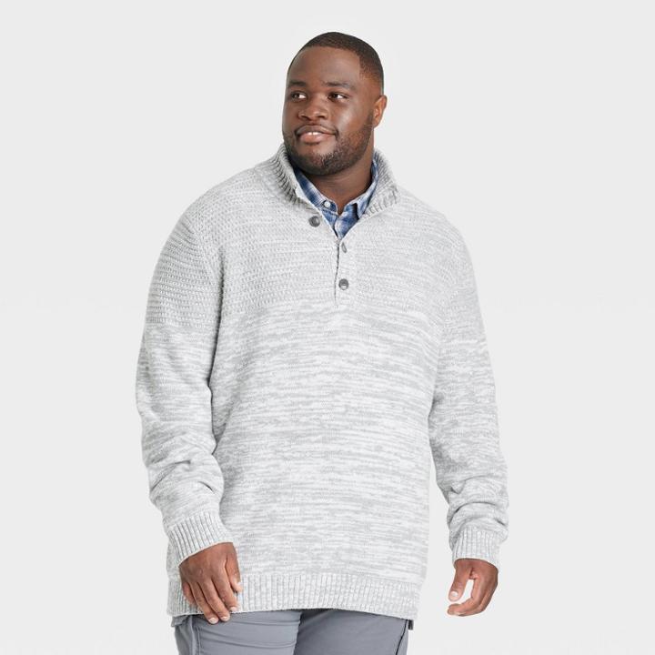 Men's Big & Tall Henley Pullover - Goodfellow & Co Gray
