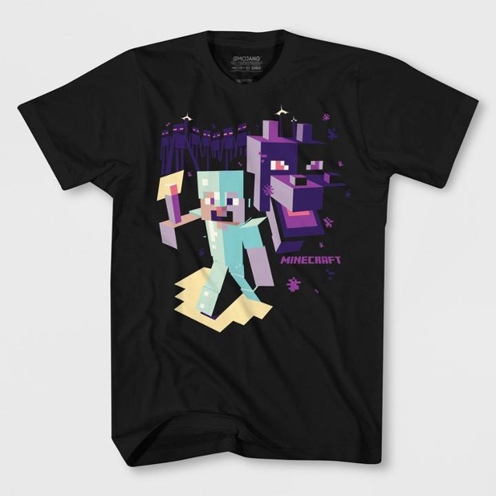 Boys' Minecraft Enter The End Short Sleeve T-shirt - Black