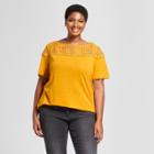 Women's Plus Size Short Sleeve Embellished T-shirt - Ava & Viv Orange