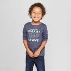 Toddler Boys' Always Me: Smart, Kind, And Brave Long Sleeve T-shirt - Cat & Jack Navy