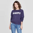 Women's Happy Long Sleeve Sweatshirt - Grayson Threads (juniors') - Navy Xs, Women's, Blue