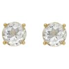 Target 2.10 Carat Tw Oval-cut White Topaz Stud Earrings Gold Plated (april), Girl's,
