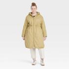 Women's Plus Size Long Quilted Jacket - Universal Thread Khaki