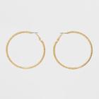 Target Hoop With Etching Earrings - Gold