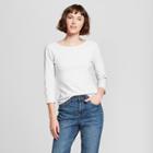 Women's 3/4 Sleeve Ballet-back T-shirt - A New Day White