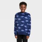 Boys' Microfleece Space Print Crewneck Sweatshirt - Cat & Jack Navy