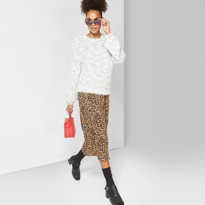 Women's Oversized Long Sleeve Crew Neck - Wild Fable Ivory