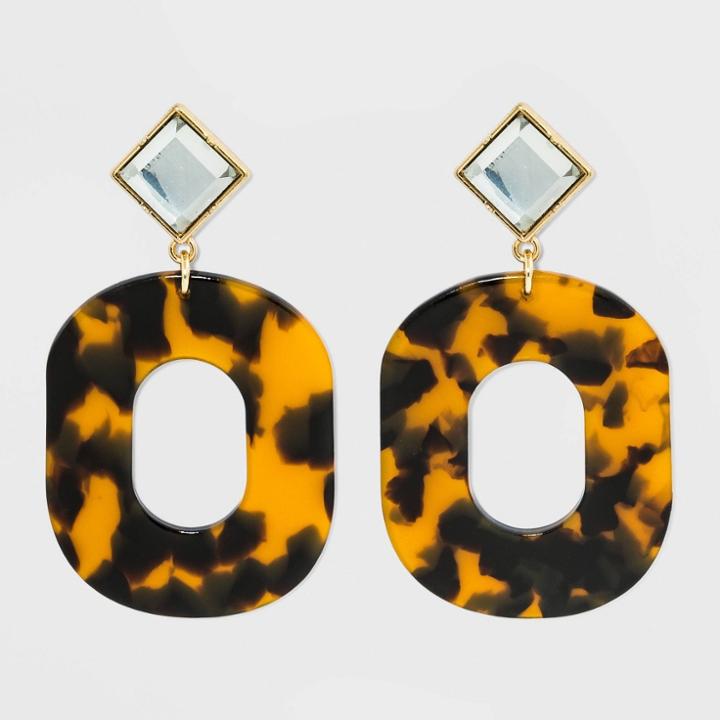 Lucite Hoop Earrings - A New Day Gold, Women's