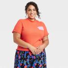 No Brand Latino Heritage Month Women's Plus Size Jefa Short Sleeve Mock Turtleneck Lettuce Edge T-shirt - Orange