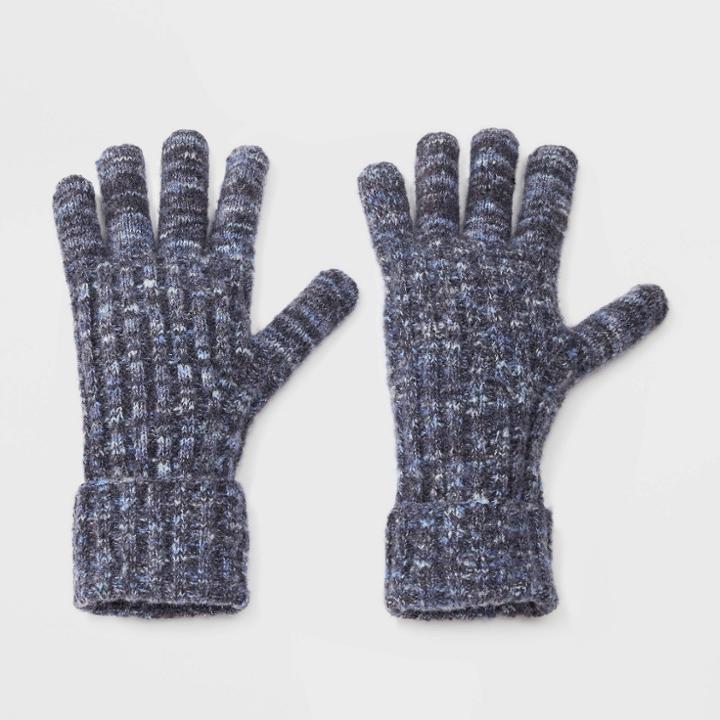 Women's Ribbed Lined Gloves - Universal Thread Gray/blue