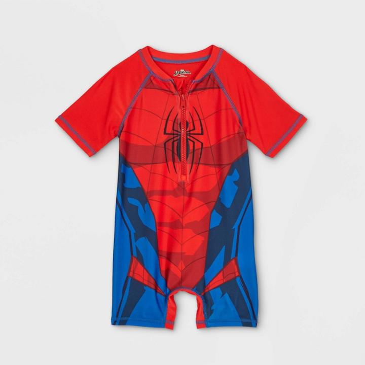 Toddler Boys' Spider-man One Piece Rash Guard - Red