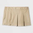 Girls' 4pk Stretch Uniform Pleated Twill Skorts - Cat & Jack