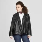 Women's Plus Size Moto Jacket - A New Day + Vital Voices - Black