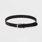 Women's Pearl And Rivet Embellished Belts - A New Day Black S, Women's,