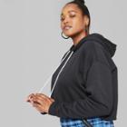 Target Women's Plus Size Cropped Hoodie - Wild Fable Black