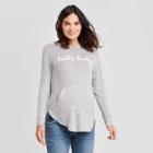 Maternity Long Sleeve Cozy Hoody Hello Baby Sweatshirt - Isabel Maternity By Ingrid & Isabel Gray