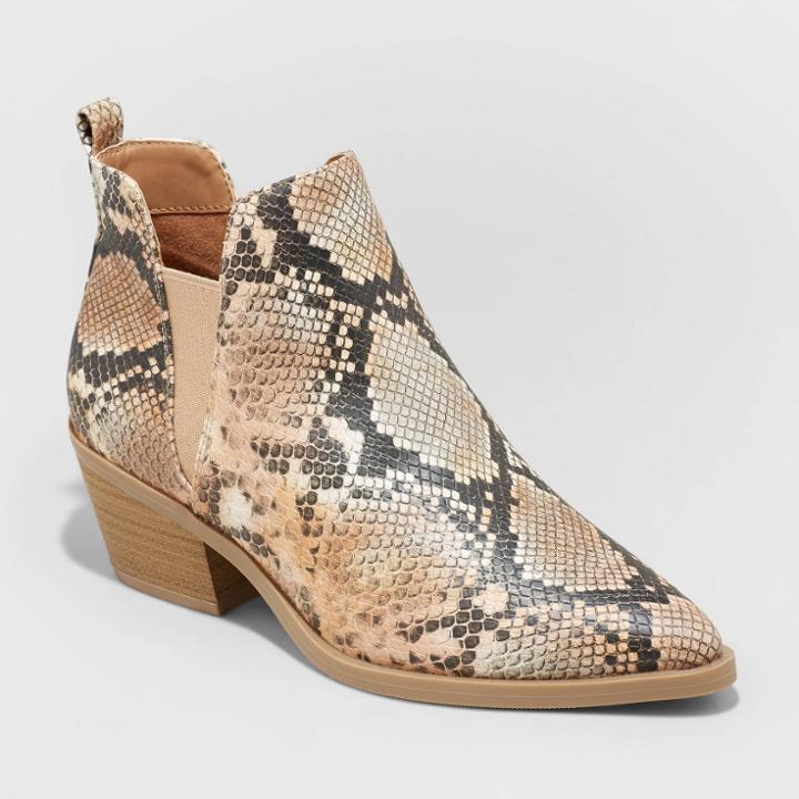 Women's Sylvie Ankle Boots - Universal Thread Pink/snake