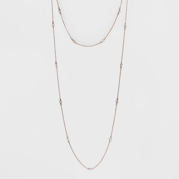 Target Choker And Long Layered With Crystal Stone Necklace - A New Day Rose Gold