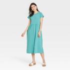 Women's Short Sleeve Babydoll T-shirt Dress - Universal Thread Blue