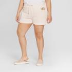 Modern Lux Women's Plus Size Mrs. Gold Foil French Terry Graphic Lounge Shorts - Modern