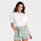 Women's Short Sleeve Boxy T-shirt - Universal Thread White