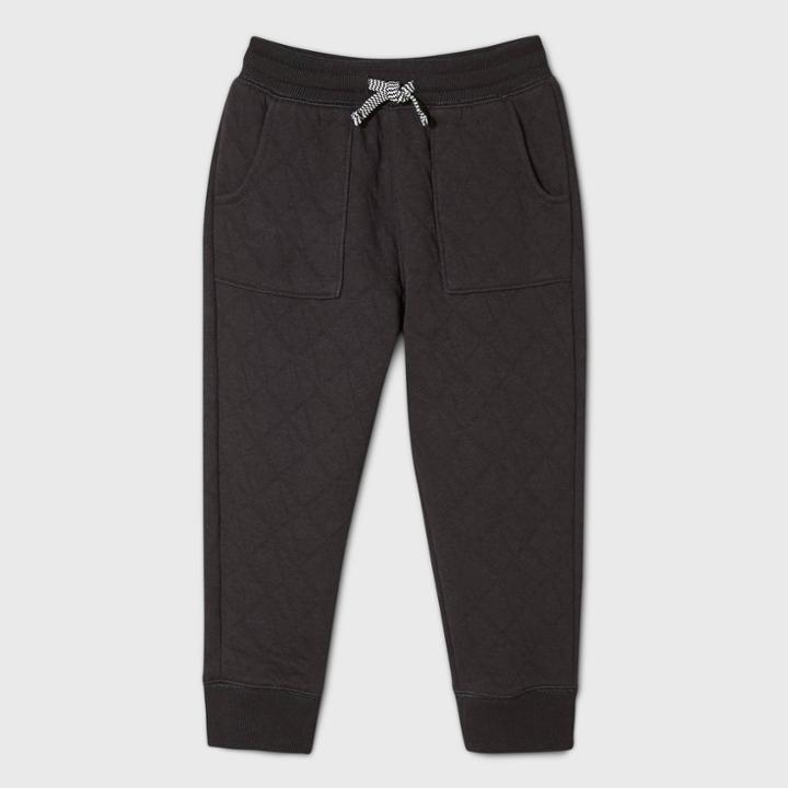 Toddler Boys' Quilted Jogger Pull-on Pants - Cat & Jack Black