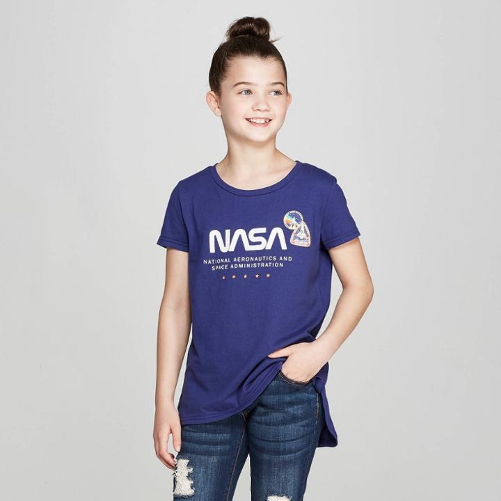 Girls' Nasa Short Sleeve T-shirt - Navy