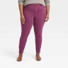 Women's Plus Size High-rise Ankle Skinny Jeans - Ava & Viv Purple