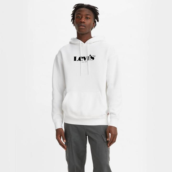 Levi's Men's Relaxed Modern Vintage Logo Hooded Sweatshirt - Bright White