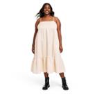 Women's Plus Size Textured Empire Waist Midi Dress - Kika Vargas X Target Tan